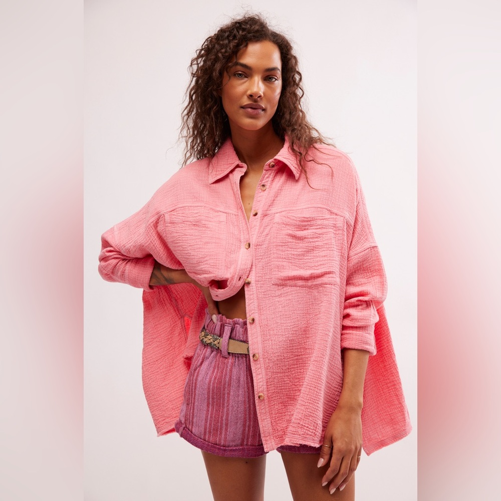 WE THE FREE Crinkle Button-Down‎ Shirt